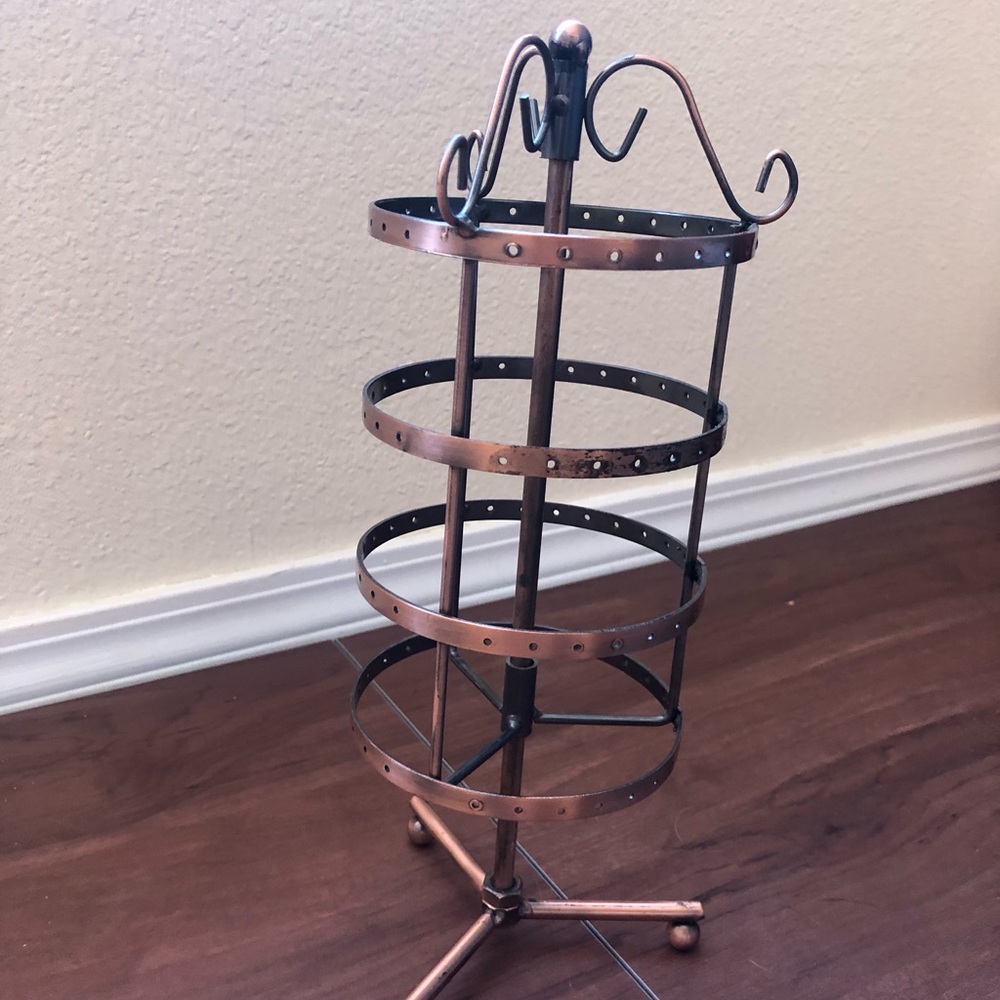 Vintage Copper Jewelry Holder Holds 48 pairs of Earrings